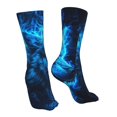 thumbnail image 7 of Xecao Blue Fire Wolf Print Fashion No Heel Casual Crew Socks Cushioned Breathable for Men Women - Moisture wicking,Not easy to fade Suitable for daily, 7 of 7