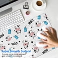 thumbnail image 4 of Long Mouse Pads for Desk,White Cow Milk Pattern Desk Mats on Top Of Desks, Desk Mouse Pad Extra Large with 3mm Non-Slip Base and Stitched Edge for Gaming,Office,Work,Home 31.5"x11.8", 4 of 6