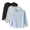 thumbnail image 2 of 3 Pack Girls Long Sleeve Shirts Soft Cotton Crewneck Girls' Basic Long-Sleeve T-Shirts Toddlers' Tagless Tees, 2 of 7