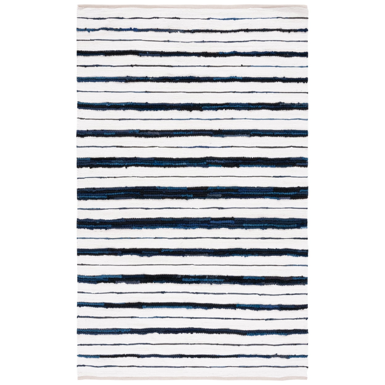 SAFAVIEH Montauk Rowena Striped Runner Rug, Navy/Ivory, 2'3" x 9'