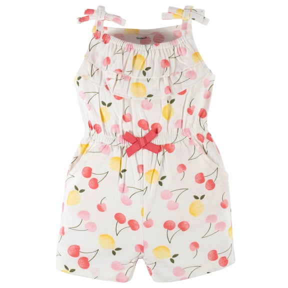 Gerber Romper Blanco con Frutas para bebe Verano 100% Algodón Cómodo