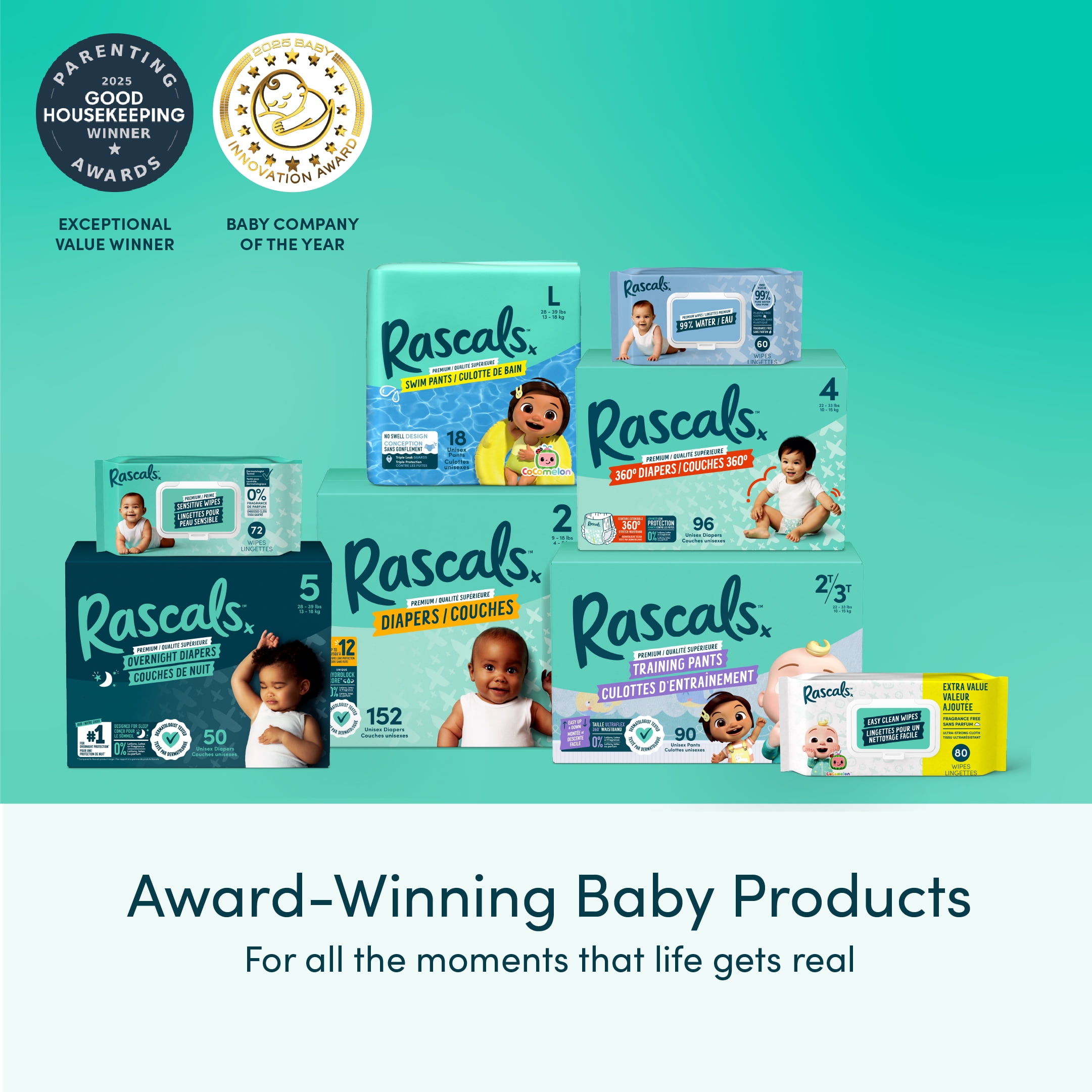 Lingettes Easy Clean Rascals, 720 unités