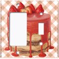 thumbnail image 2 of Metal Light Switch Wall Plate Outlet Cover (Layered Chocolate Strawberry Custard Cake - Single Rocker Single Toggle), 2 of 2