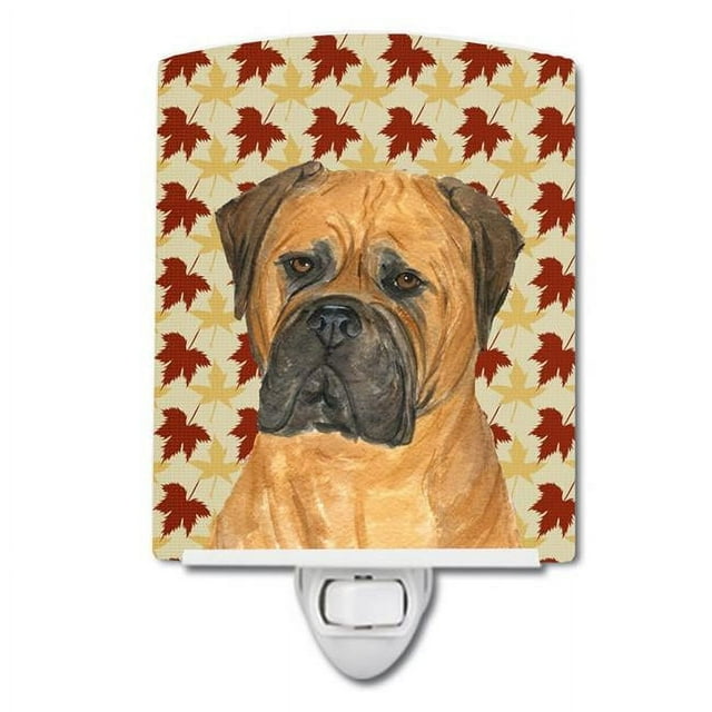 Carolines Treasures SS4339CNL Bullmastiff Fall Leaves Portrait Ceramic Night Light