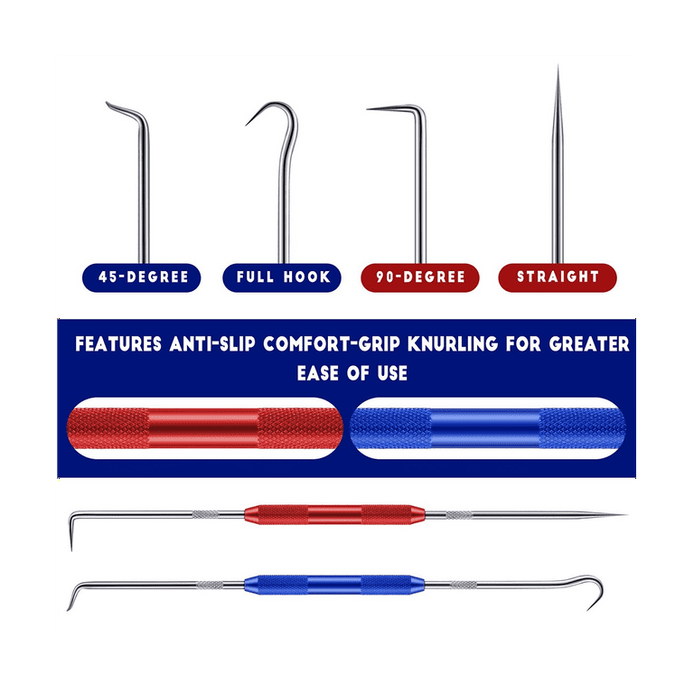 4Pcs Double Pointed Scriber, Metal Scribe Tool Hook and Pick Tool  Set,Straight 45 Degree 90 Degree Tip Marking Tool,Stainless Steel Portable  Universal