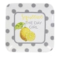 thumbnail image 3 of Tabletop Lemon Polka Dot Plate Dolomite Appetizer Dessert A5509, 3 of 3