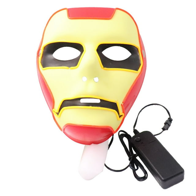 Máscara Iron Man, cara completa, luminosa, cosplay de Halloween