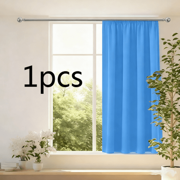 TOOPTY Blackout Curtains 63 Inch Length, Energy Saving & Noise Reducing Bedroom Curtains, Rod Pocket Room Darkening Drapes for Bedroom Living Room,  Curtain Panels(Blue)
