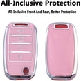 thumbnail image 3 of Key Fob Cover Compatible with Kia Sorento Sportage Rio Soul Forte Optima Carens Picanto Keychain Case Holder Protector,Pink, 3 of 7