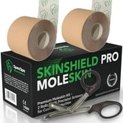 Athletic Moleskin for Blister Prevention, SkinShield Pro 2-Roll Bundle (32 ft) Plus Complimentary Trauma Shears for Cutting Moleskin