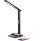 thumbnail image 3 of Lámpara de escritorio LED con cargador inalámbrico de 5 W, puerto de carga USB de 10,5 W, pantalla regulable y despertador, 3 colores de luz, 5 niveles de brillo, control táctil, color negro., 3 of 5