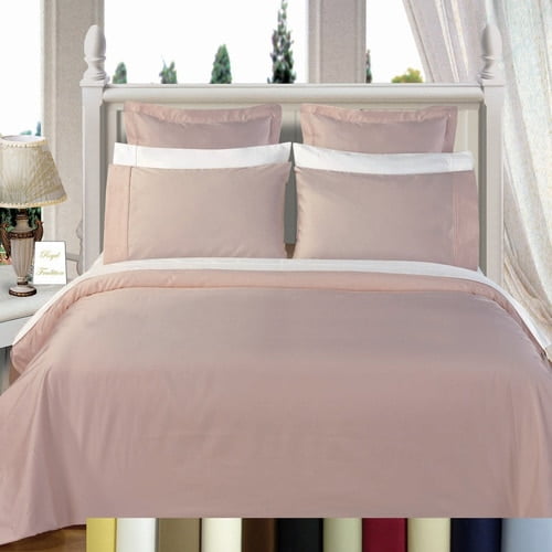 Solid 600 Thread Count Down Alternative Bed in a Bag 100% Combed Cotton
