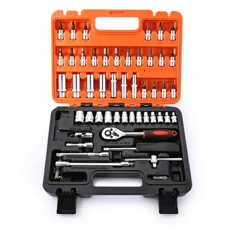 Ratchet Renewal Kit (53pcs Automobile Motorcycle Repair Tool Case Precision Ratchet Wrench Sleeve Universal Joint Hardware)