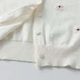 thumbnail image 6 of Girls Sweater Cardigans Embroidered Flower Knit Button up Long Sleeve Crewneck Sweaters Cardigan Fall Winter Coat (1-2 Years, White), 6 of 8