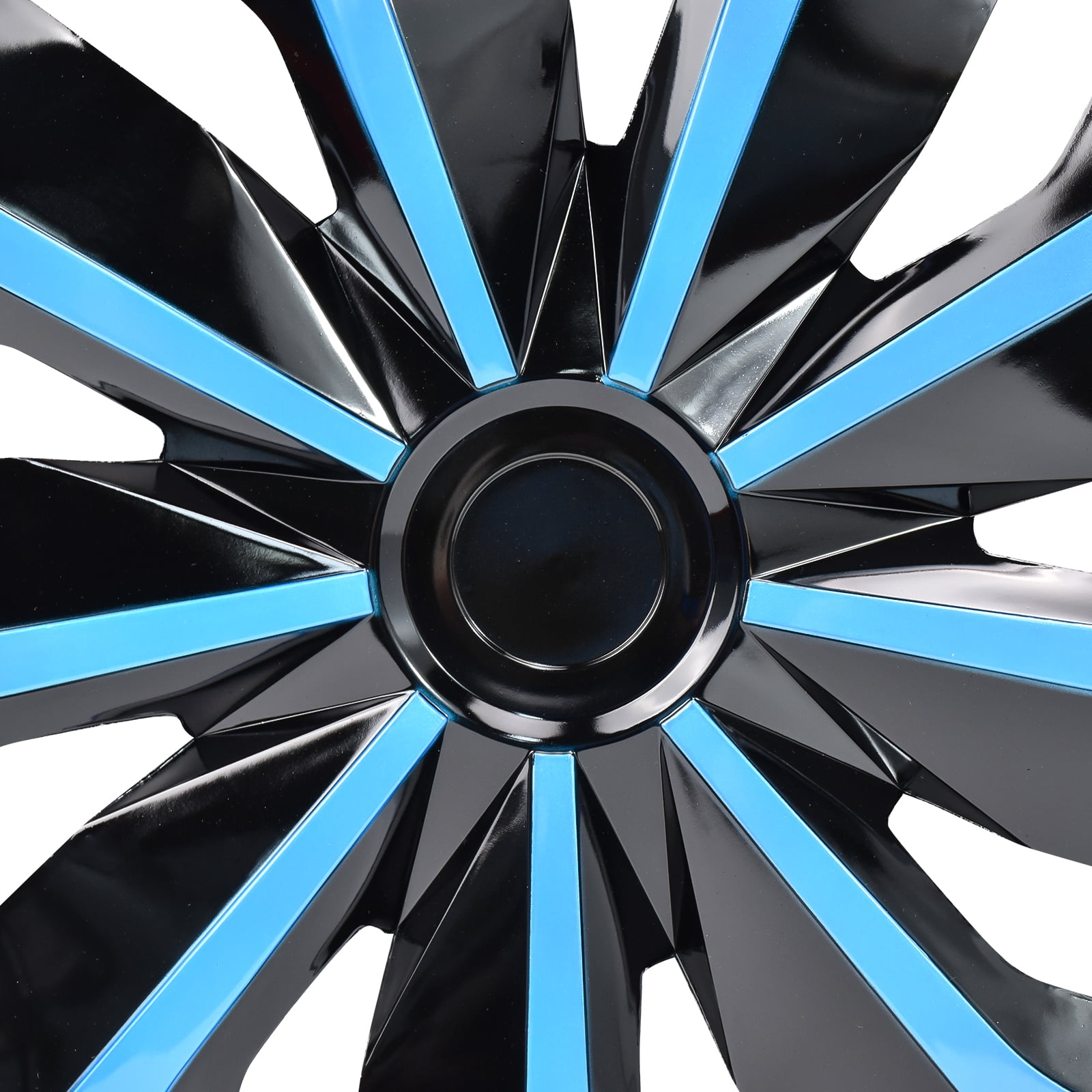 Hex Autoparts 16" Hub Caps set of 4 fits R16 Tire & Steel Full Rim, Universal 4 Pack 16 inch Snap On Full Hub Cap Wheel Covers Black & Blue A-Type