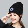 thumbnail image 2 of Gorro Con Luz Led, Gorro De Música Con Bluetooth Recargable Por Usb, Gorro De Punto De Invierno, Linterna Para Hombres Y Mujeres, Correr Al Aire Libre, Ciclismo Yuarrent AP008119-03, 2 of 6