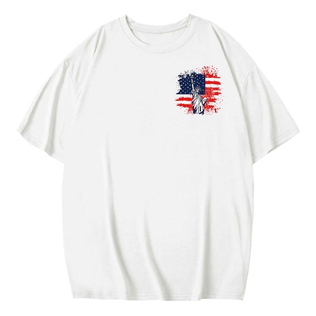 Blusas de Manga Corta Casuales para las Mujeres Verano Cuello Redondo Moda Impresa Blusa, Top Ligero para el Hogar Y Diario