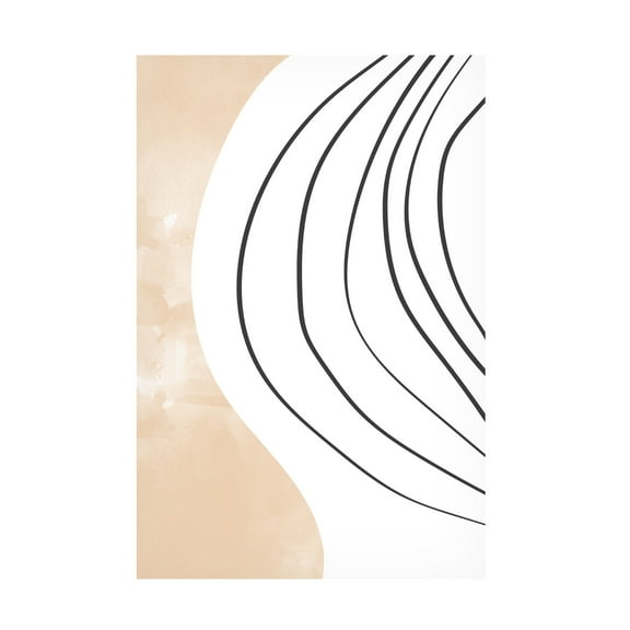 Trademark Fine Art Melloi Art Prints Beige Black Line Art Canvas Wall Art