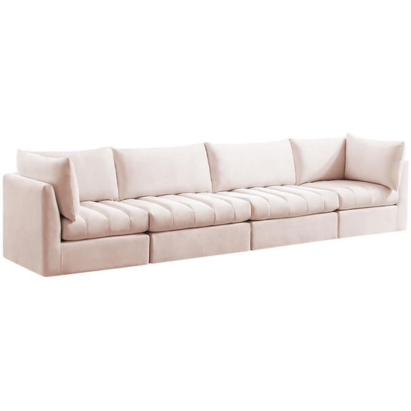 Meridian Furniture Jacob Pink Velvet Modular Sofa