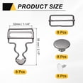 thumbnail image 2 of Uxcell 8 Set Metal Overalls Buckles, 1-1/4" Overall Suspender Clips, Adjustable Buckle Replacement with Sliders and Buttons for Bib Trousers Jeans Suspender, Dim Gray, 2 of 6