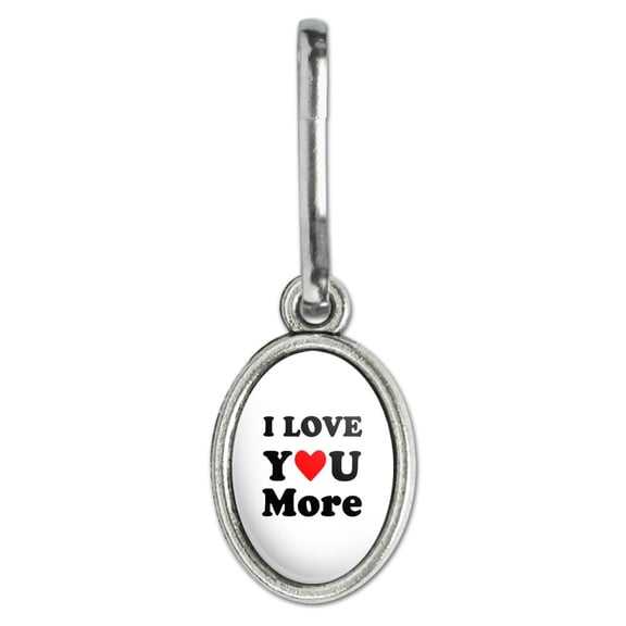 I Love You More with Heart Antiqued Oval Charm Clothes Purse Suitcase Backpack Zipper Pull Aid