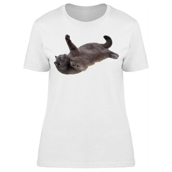 Beauty Cat Lying On His Back T-Shirt Women -Image by Shutterstock, Female Medium