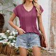 thumbnail image 5 of T Shirts Short Sleeve V Neck Tees Womens Fashion Tops Trendy Lightweight Soft 2025 Casual Summer Spring Outfits Wine XXL, 5 of 7