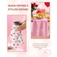thumbnail image 4 of Valentine Day Kitchen Towels Set of 2 - Flour Sack Tea Towels with Hanging Loop 18x26 Inch Home Sweet Home Hand Dish Cloths Pink Hearts Absorbent Reusable Dishcloths Cute Valentine Decor, 4 of 6