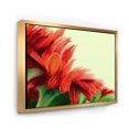 thumbnail image 3 of Designart 'Red Floral Brush Strokes On Green' Traditional Framed Canvas Wall Art Print, 3 of 5