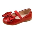 thumbnail image 3 of newwalpole Girls Dress Shoes Toddler Little Kid Flats Mary Jane School Bowknot Flower Girl Party Ballerina Flat Shoes Wine for Size 6.5, 3 of 9