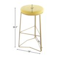 thumbnail image 4 of Meridian Furniture Tres Yellow Velvet Bar Stool, 4 of 4