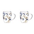 thumbnail image 1 of 2X Creatives Flor Real Vaso Doble Alto de Apariencia Estrella Flor Leche Café Vaso 350ml para el Hogar C, 1 of 3