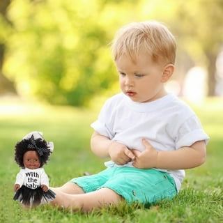 Gustave 11 Inch 2Pcs Mini Black Reborn Baby Doll Full Body Silicone Vinyl  Newborn Doll Lifelike Black Twins Baby For 3+ Boy & Girl