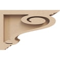thumbnail image 3 of 2"W x 6"D x 4"H Classic Scroll Rough Cedar Woodgrain TimberThane Corbel, Primed Tan, 3 of 6