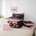 thumbnail image 6 of meiyoeat Cheetah Pattern Monogrammed C 7-Piece Twin Bedding Sets For Kids,Pink Leopard Print Bow Bedding Comforter Set For Girls,pink Reversible, 6 of 7