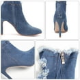 thumbnail image 4 of Zoyueyie 1Pair Elastic Thin Heels Boots Denim High-heeled Boots Autumn Winter Shoes, 4 of 10