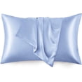 thumbnail image 1 of Funda de almohada de satén azul cielo 20x40 pulgadas King (paquete de 2), 1 of 5