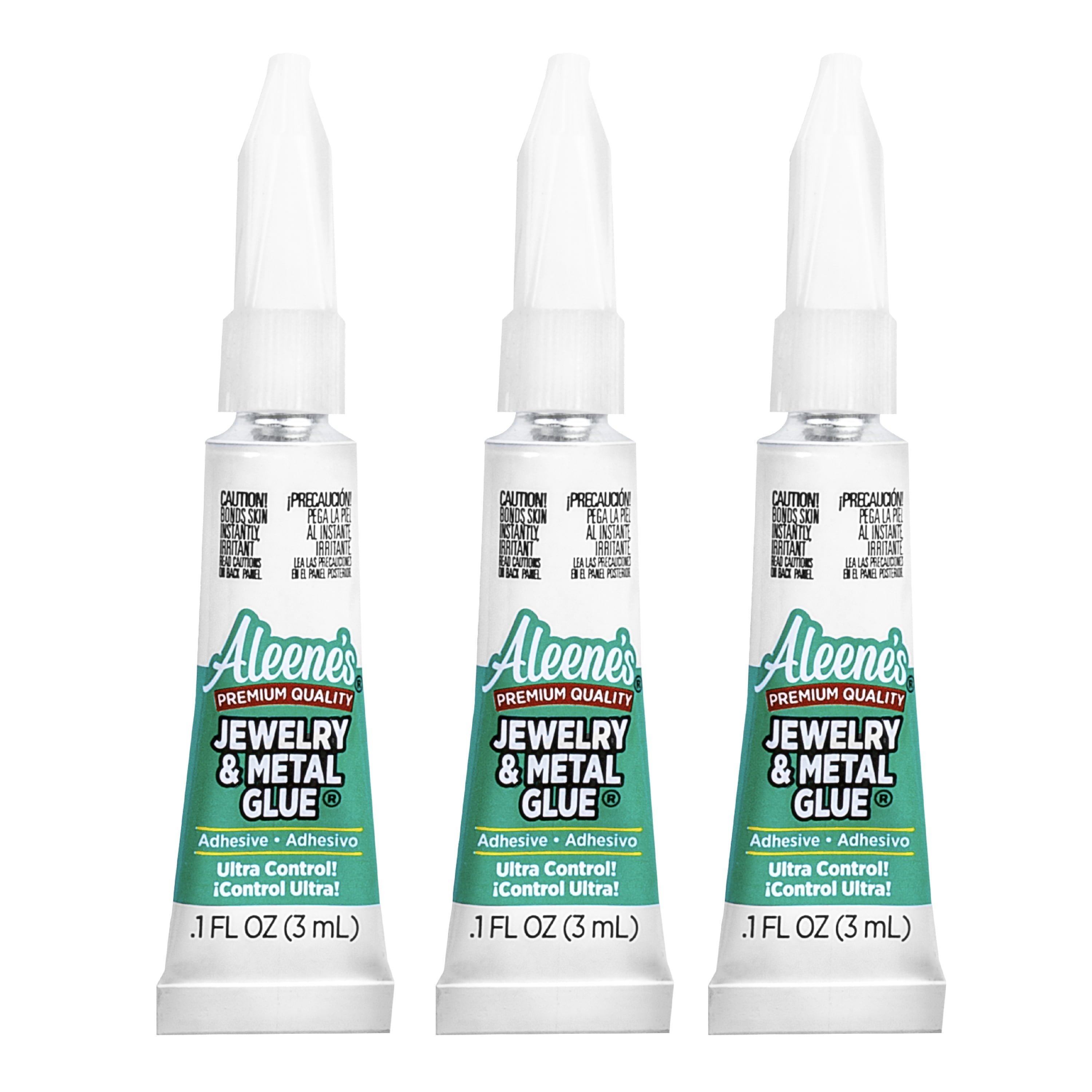 (3 pack) Aleene's Jewelry & Metal Glue 0.1 fl oz 3 Pack, Dries Clear, Permanent Bond