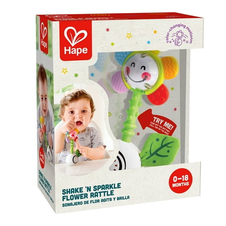Hape Light-Up Flower Rattle Electronic Learning and Education Toys Shake 'n Sparkle Flower Infant Rattle