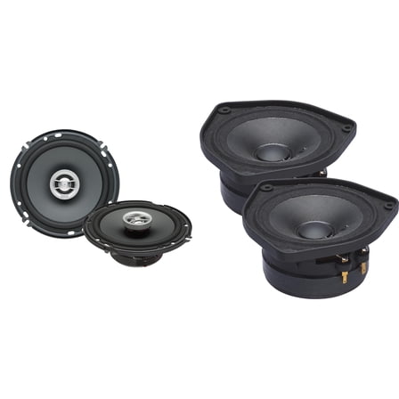 PowerBass OE-675 - 6.75" Coaxial Speakers 2-Ohm Pair with OE-400 - 4" Mid Range Speakers Pair