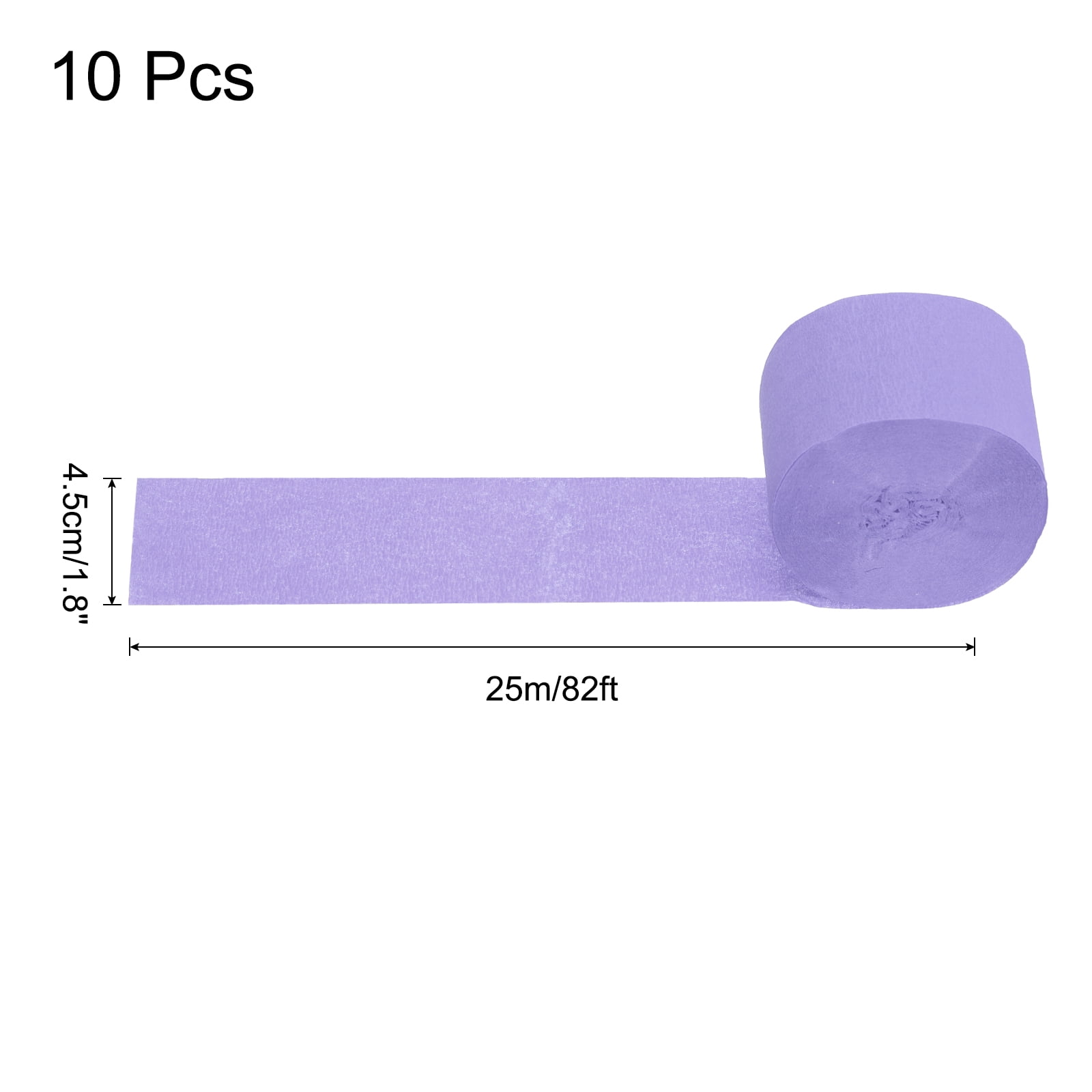 Unique Bargains 10Pcs Crepe Paper Streamers for Party Light Purple 1.8in x 82ft