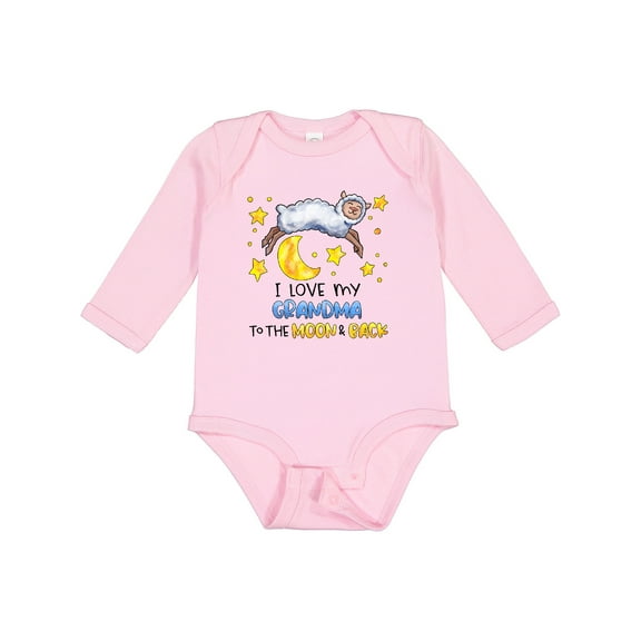 Inktastic I Love My Grandma to the Moon and Back Cute Sheep Boys or Girls Long Sleeve Baby Bodysuit