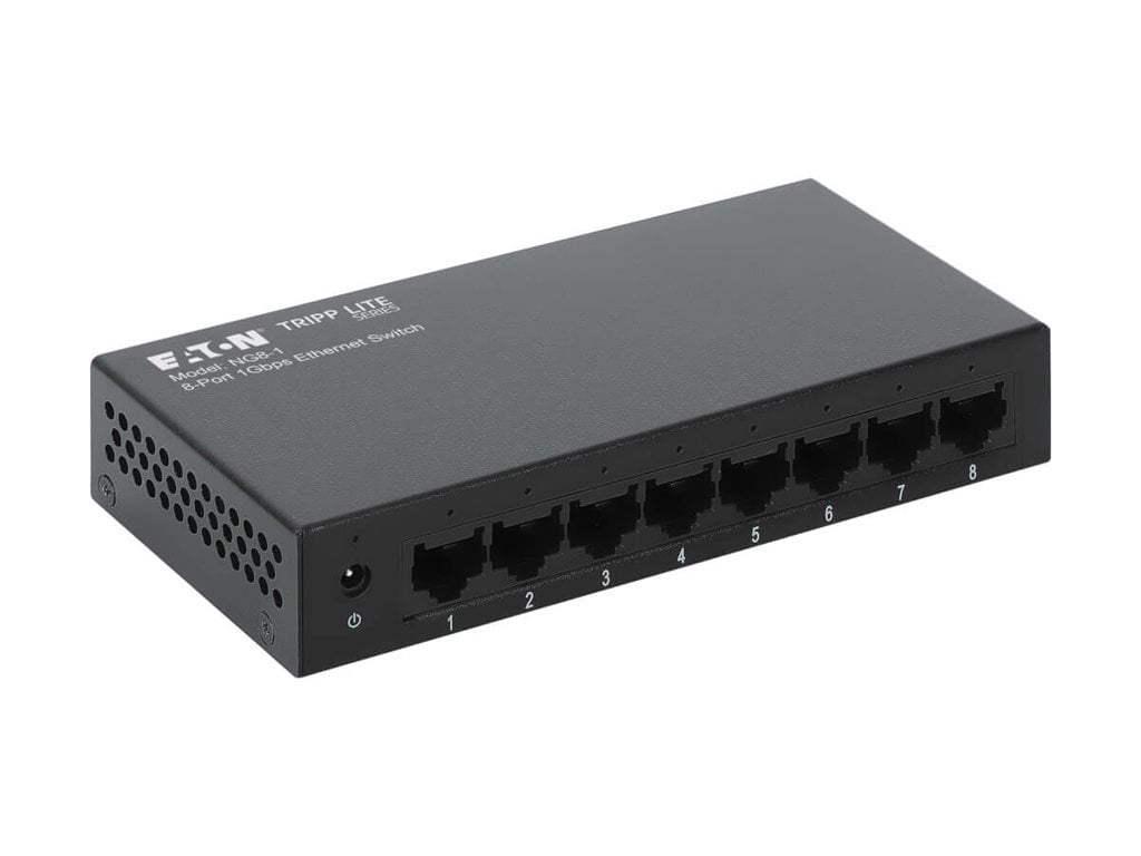 Eaton Tripp Lite Series 8-Port 10/100/1000 Mbps Desktop Gigabit Ethernet Unmanaged Switch, Metal Enclosure (ng8-1)