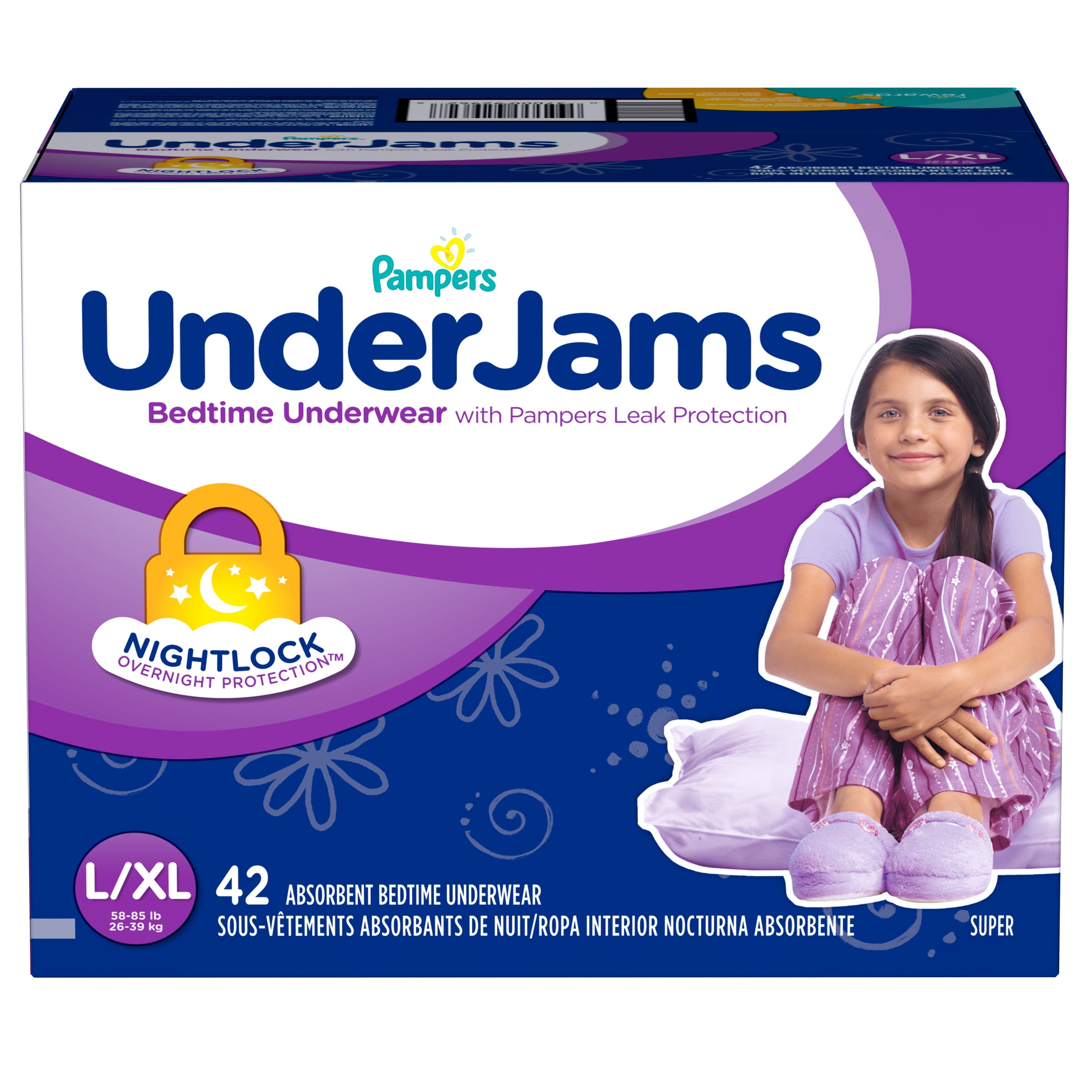 Pampers UnderJams Bedtime Underwear Girls, Size L/XL, 42 Ct