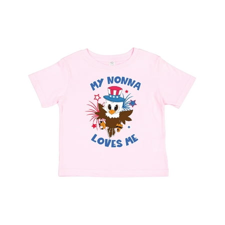 

Inktastic 4th of July My Nonna Loves Me Cute Patriotic Baby Eagle Gift Toddler Boy or Toddler Girl T-Shirt