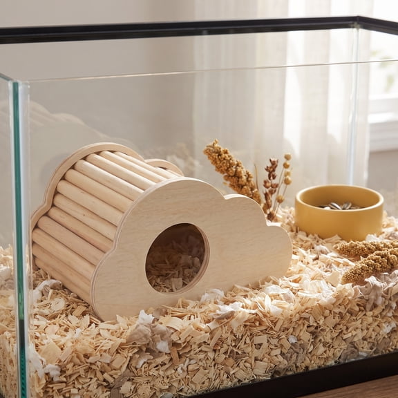 Hamster Hiding House Pets Exercising Nest Guinea Pig Hideout Small Pets Hideout Cage Pet Hideout Beige
