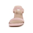 thumbnail image 5 of Women Double Strap High Chunky Heeled Slip On Slide Sandals (Double Solid Pink, 6), 5 of 6