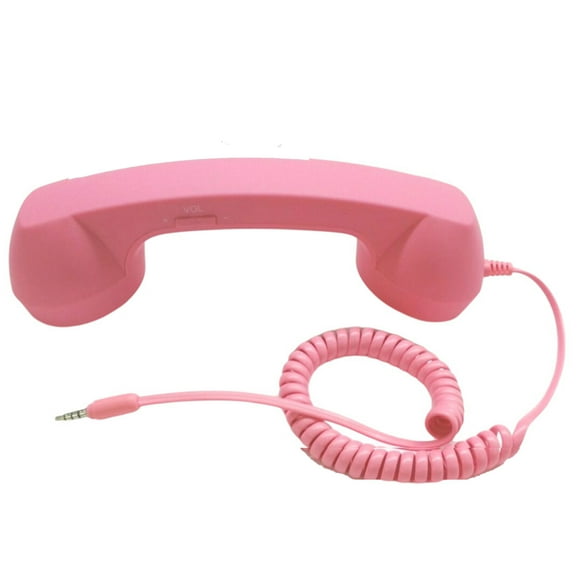 Bearachild Auricular retro de 3,5 mm para un sonido nítido. Auricular clásico de 3,5 mm para llamadas de teléfono fijo. Teléfono y Comunicación rosa