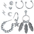 thumbnail image 1 of Juego De 10 Uds. De Pendientes De Aro Para Mujer, Pendientes De Tuerca Étnicos Vintage, Pendientes De Hoja De Aleación, Pendientes De Tuerca De Luna, Conjunto De Joyería Serendint AP005776-00, 1 of 6