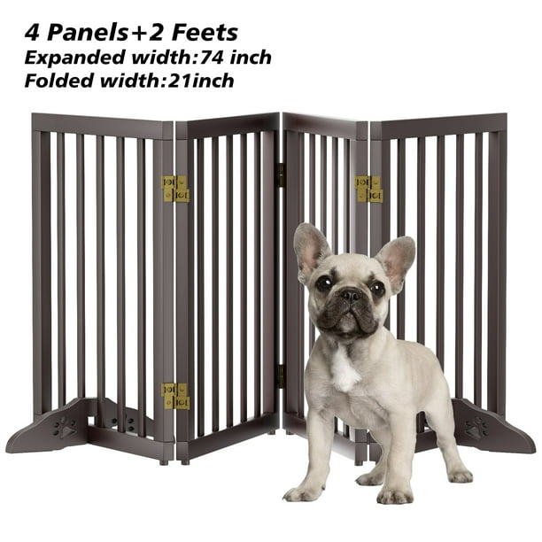 Semiocthome Foldable Pet Gate,Freestanding Dog Gates for Doorway，74" W